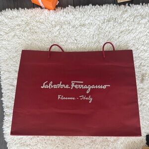 Salvatore Ferragamo Burgundy Tote Bag